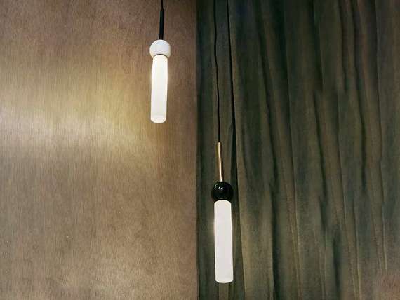 Подвесной светильник Delie золотой металл - черный мрамор