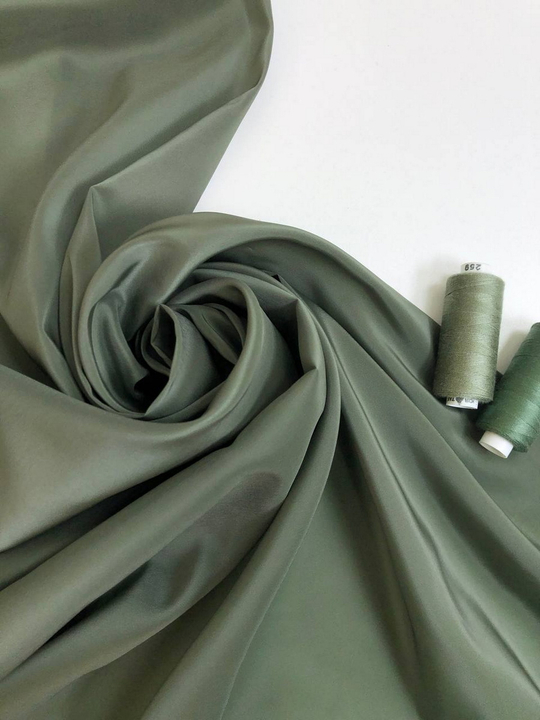 Подклад, стрейч, олива, полиэстер #60