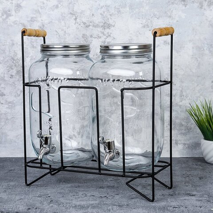 Банка с краном 2 штуки 4 л на подставке / 1898-3800 / Лимонадник 709258