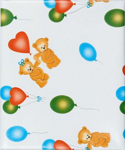 Клеенка  подкладная  ПВХ  (шир.138 +/- 2см, рул. 25м) белая мишки 0/404
