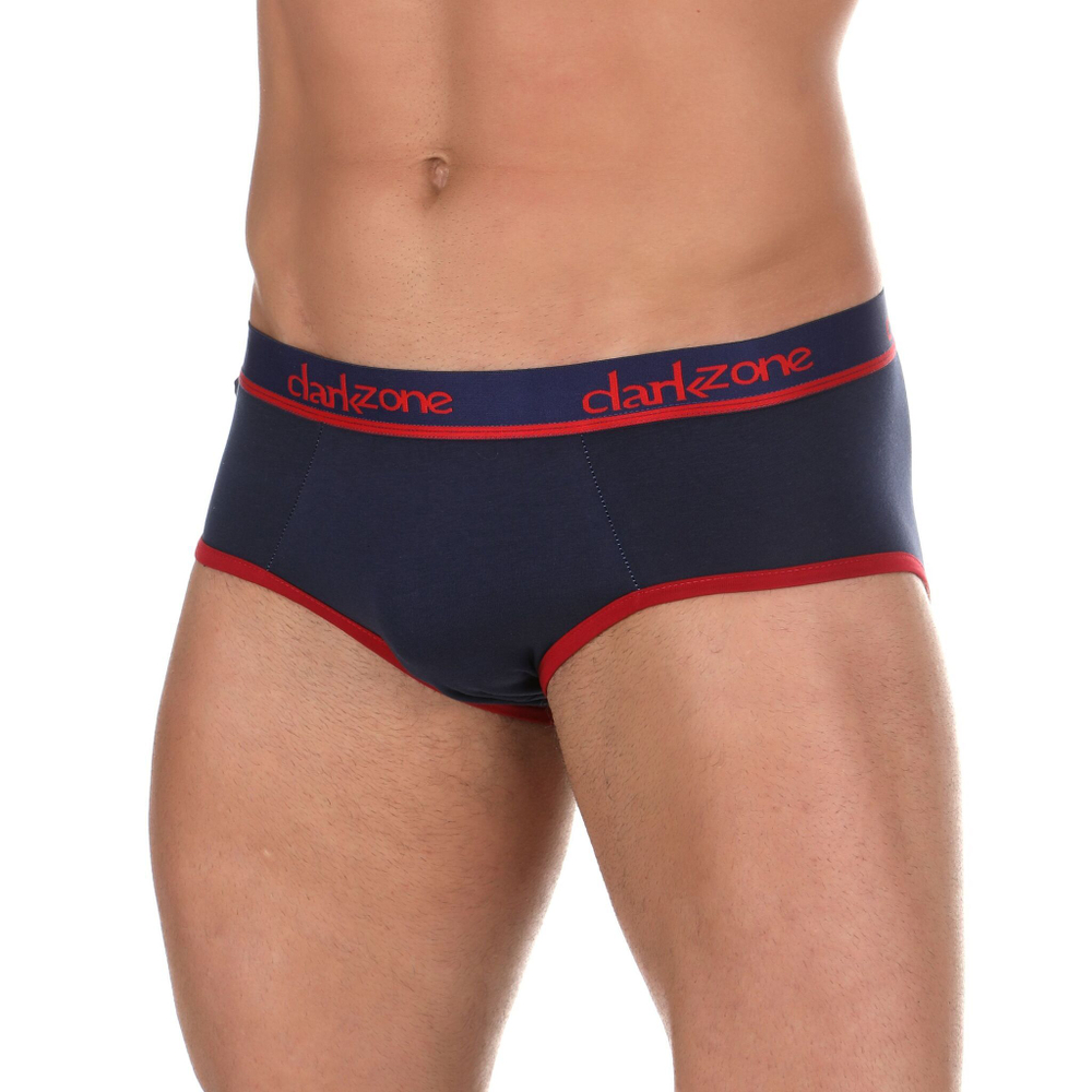 Темно-синие хлопковые трусы-брифы (Размер: S) (Цвет: темно-синий)