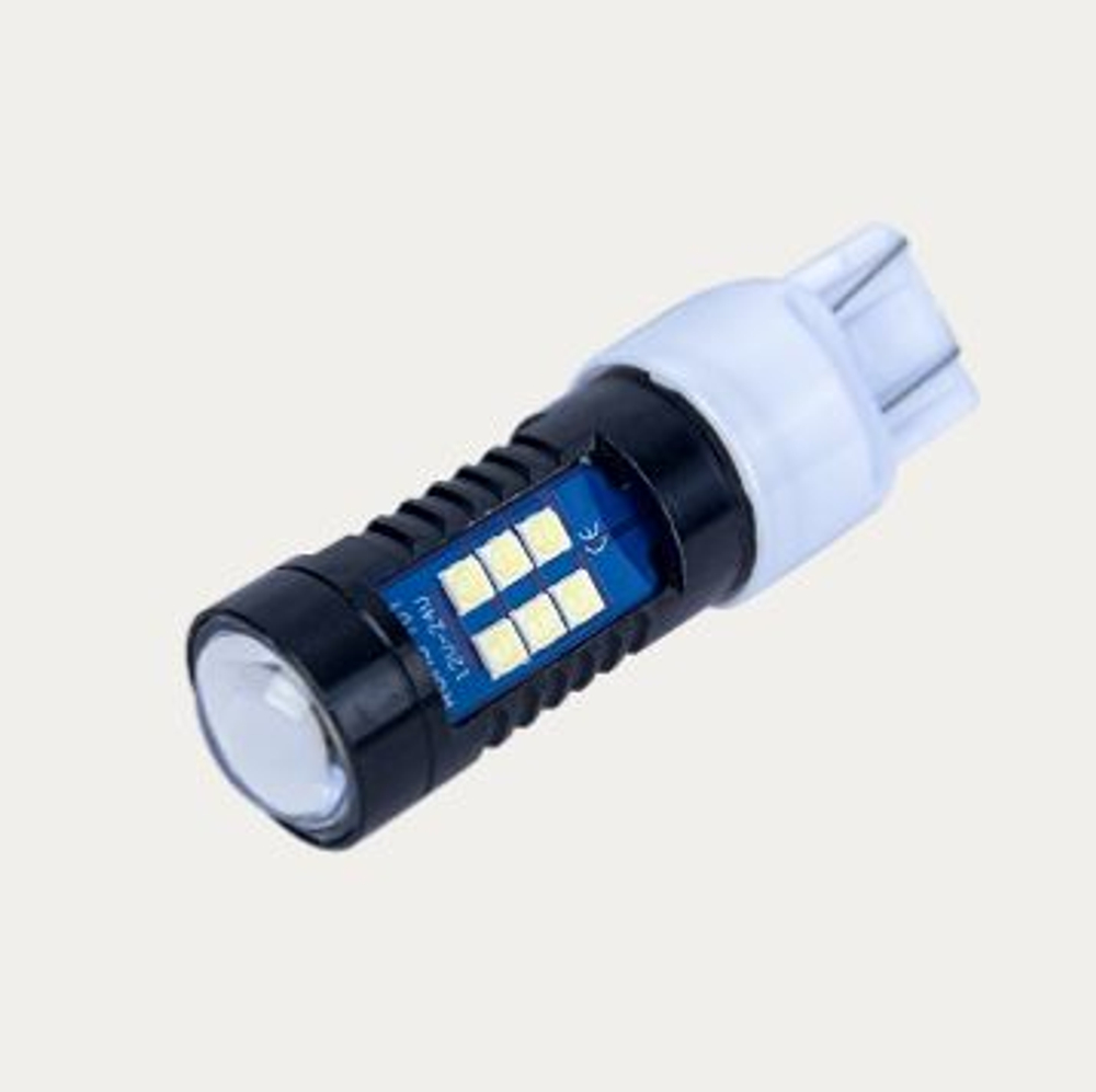 Светодиод 12-24V T20\5  21SMD 3030 белый LENS (Линза 3+18смд) (2конт безцок) (бл2шт) S0061-2W