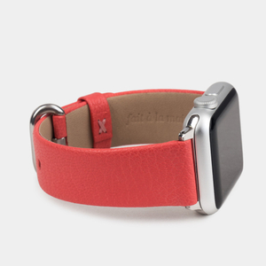 Ремешок кожаный для Apple Watch 40/41mm Classic кораллового цвета