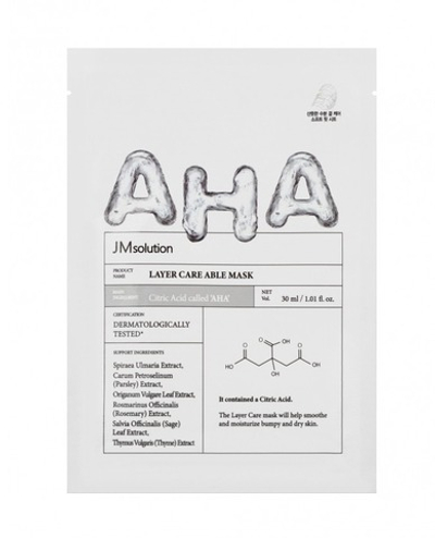 JMsolution Layer Care Able Mask, 30ml*1ea, Выравнивающая тканевая маска с лимонной кислотой