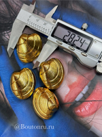 Пуговицы в форме ракушки большие золотые
