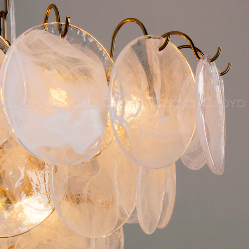 Люстра Cloyd LINZE-B C13 / Ø60 см - латунь - белое стекло (арт.11674)