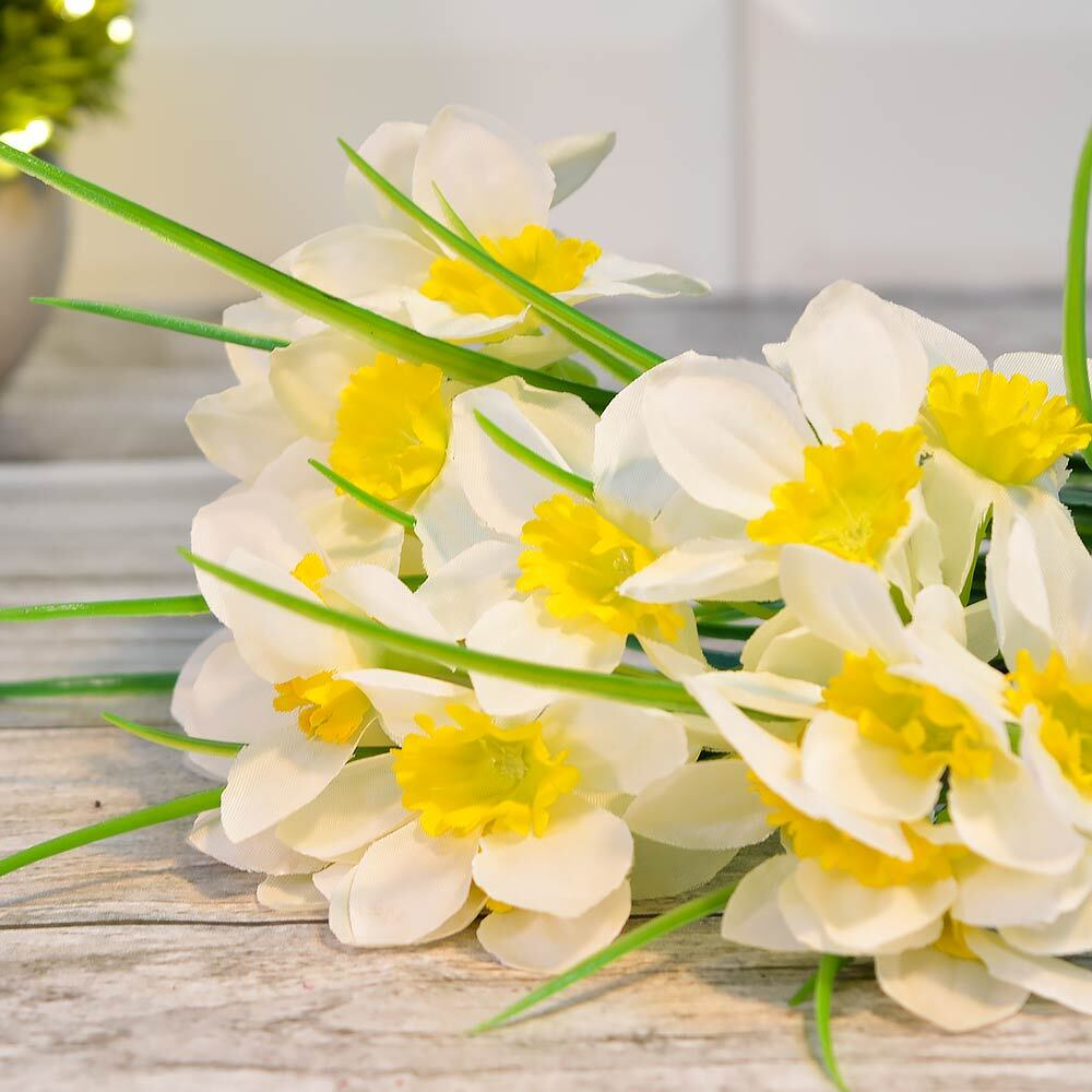 Цветы искусственные "Нарцисс" букет 39см, LZQ-20