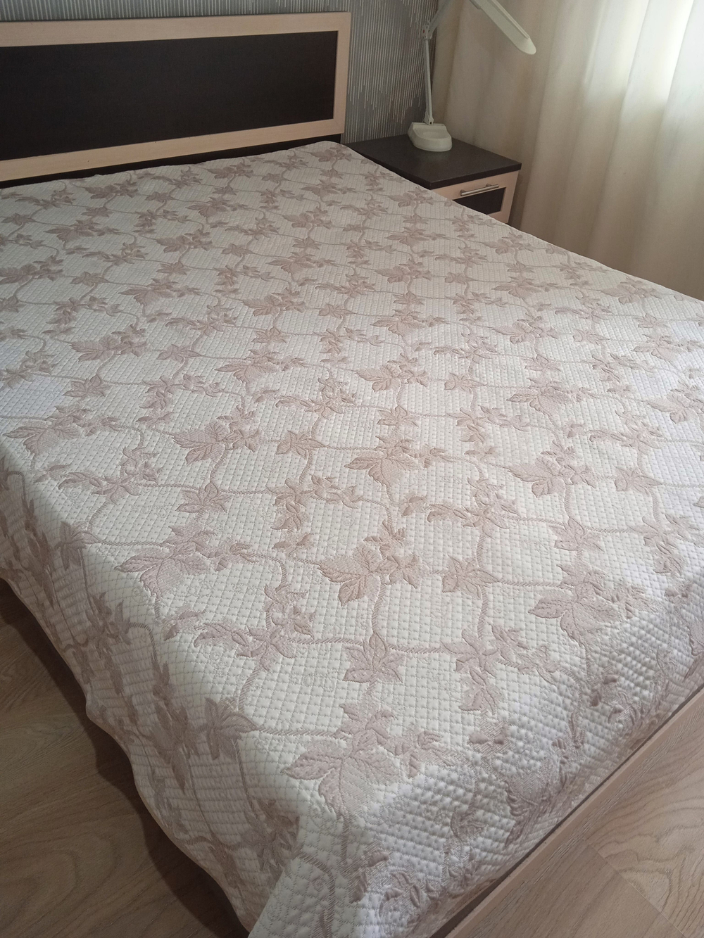 Покрывало жаккардовое двухстороннее Нежность 2656-16 беж,белый 2.0 (180х200)