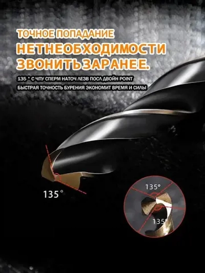 шестигранный хвостовик/Набор сверл по металлу HSS 15 шт (1.5-6.5 мм)