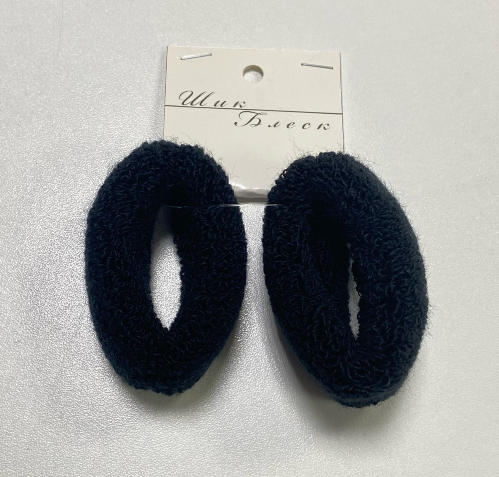 Резинки для волос "Кругляш", 7 см, (2шт), цвет: Черный