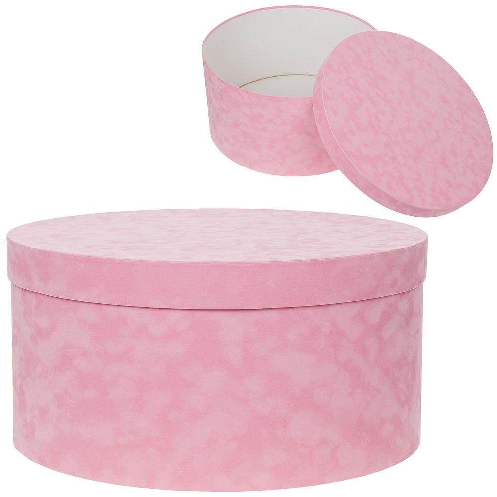 Коробка шляпная (бархат) D50xH25см (Розовый)