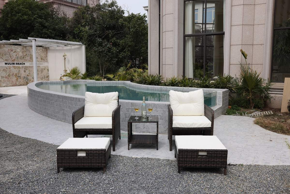 Набор мебели из ротанга, 5 предметов, коричневый, GM-M79