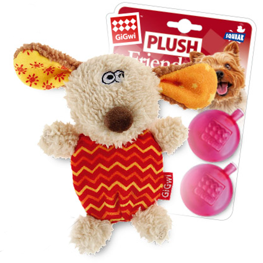 75304 Игрушка для собак собачка со сменными пищалками 13см, серия plush friendz