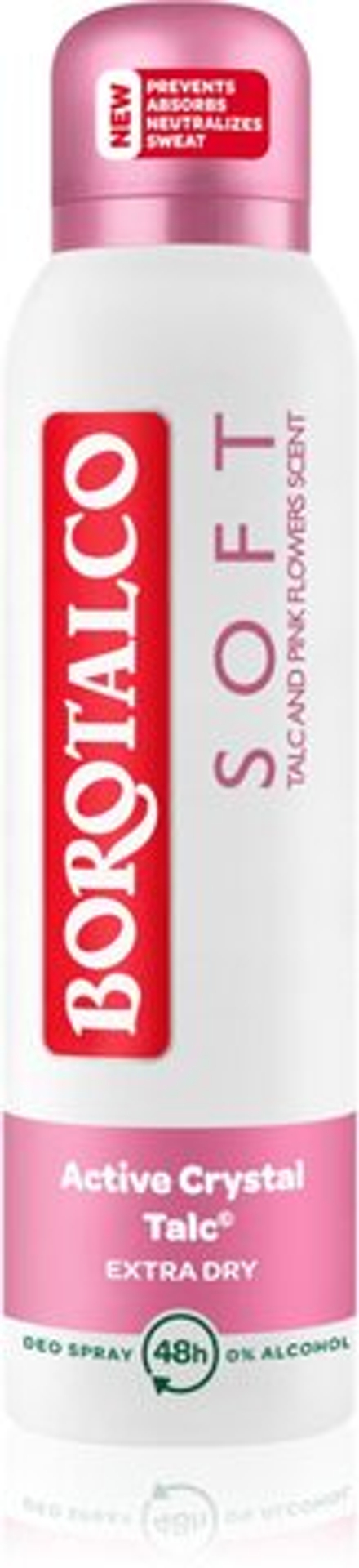 Borotalco Soft Talc & Pink Flower - дезодорант-спрей без спирта /   150  ml  / GTIN 8002410045079