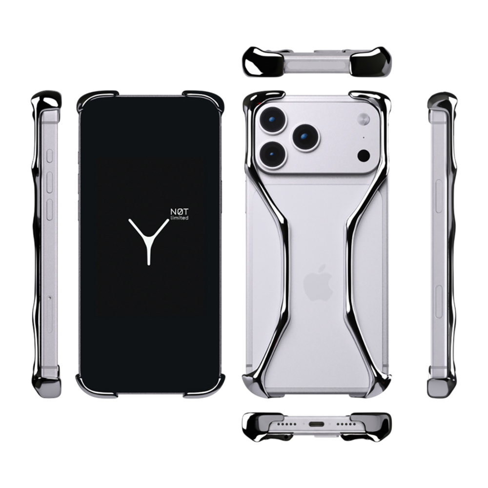 Стальной ювелирный чехол-бампер YNOT Shell Aerospace Steel для iPhone 17 Pro Max Дизайнерский чехол из авиационной стали