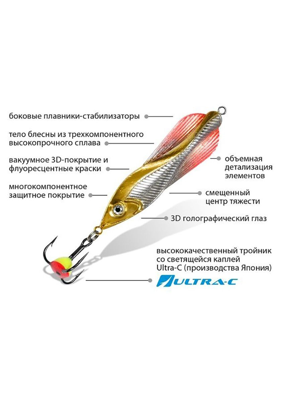 Блесна зимняя Вьюн 8,0g, цвет 05, 2 шт