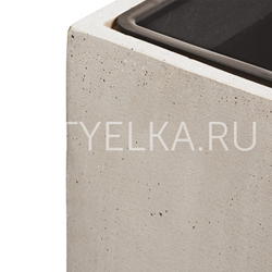 Кашпо TREEZ Effectory - Beton - Куб - Белый песок