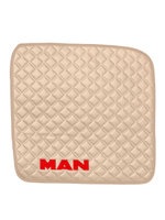 Ковры MAN TGX с 2-мя ящиками (автомат) (экокожа, бежевый, бежевый кант, красная вышивка)