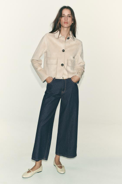 ZARA ДЖИНСЫ Z1975 СО СТРЕЛКАМИ И РЕМНЕМ, СИНИЙ