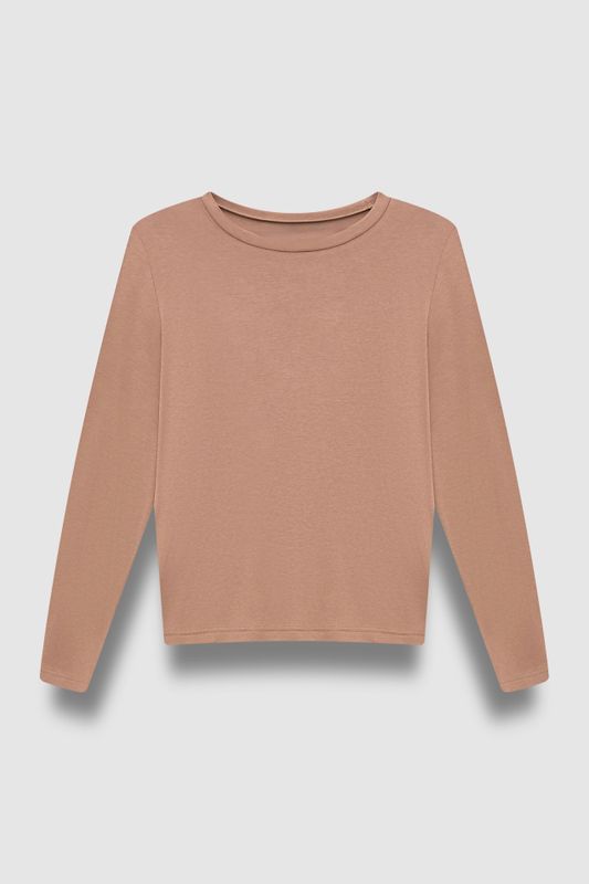 Лонгслив с шерстью мериноса, кэмел