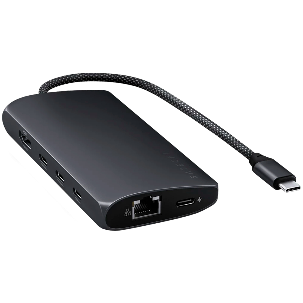 SATECHI USB-C MultiPort Adapter 8K with Ethernet V3 - Midnight