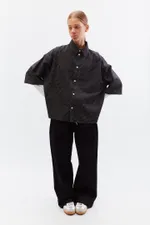 Рубашка БИЧ укороченная оверсайз черная