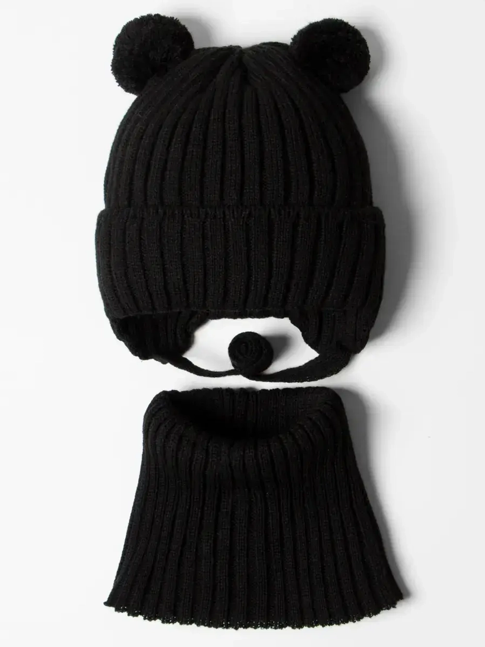 Шапка с завязками и снуд детская, осень