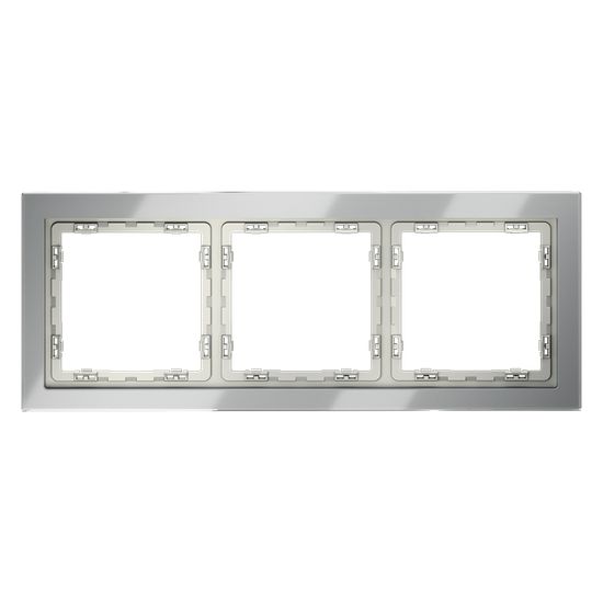 Рамка стеклянная VOLTUM S70 на 3 поста, (сталь, стекло)