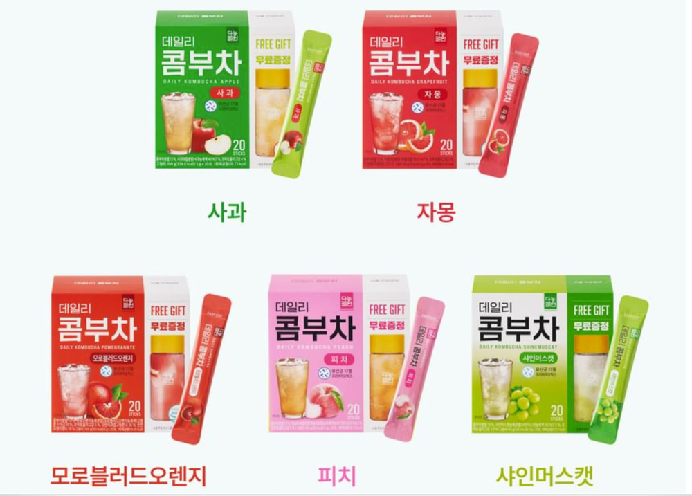 Danongwon Корейский чай комбуча (20 пакетиков + бутылка\шейкер в подарок), Daily Kombucha