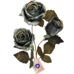 Искусственные цветы «FLOWERS GLAMOUR» 65см Розы 3 цветка зеленые