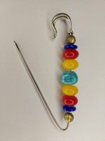 Булавка брошь "морские камушки" для кардигана,  пальто, платков, костюмов, одежды.Цвет бежевый синий красный.