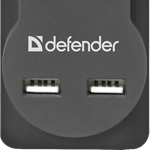Сетевой фильтр Defender DFS 753 5 розеток, 3 м (защита от ВЧ и импульсных помех, USB зарядка 2.1А)