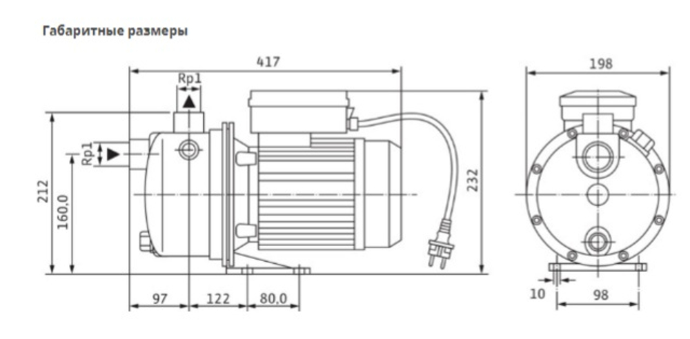 Одноступенчатый горизонтальный насос WJ-204-X-EM