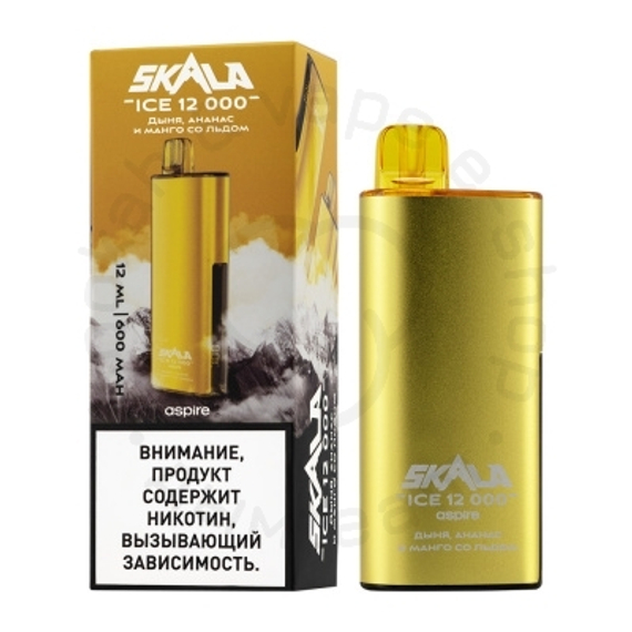 Одноразовая ЭС SKALA ICE 12000 с ароматом Дыни, ананаса и манго со льдом , 20мг/см3, 12 мл. (М)