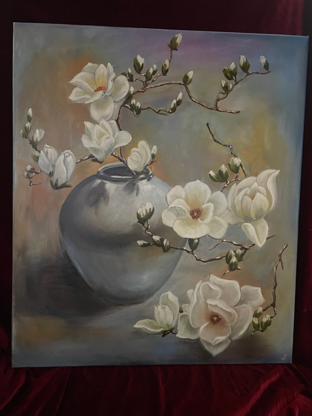 Картина «Белая магнолия» | Холст, масло 60х70 см | Художница Ефимова Ольга