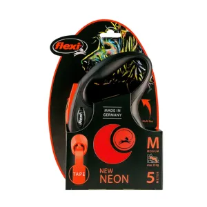 Рулетка Flexi Limited Edition New Neon M (до 25 кг) лента 5 м, оранжевый неон