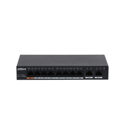 DAHUA DH-PFS3010-8GT-96 8-портовый неуправляемый коммутатор с РоЕ, 8xRJ45 1Gb, 2xRJ45 1Gb