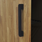 Шкаф для одежды из массива дуба Флеверс с зеркалом, 2 двери, 3 ящика, на металлических ножках