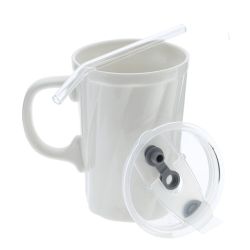 GAEM Кружка с крышкой и трубочкой, 380 мл, L12 W8,5 H16 см, 4в.