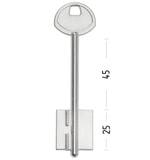 Заготовка сувальдного ключа 10655 139/1- Гардиан-3 литьё (широк.) (96*22,4*24,6) (4,9мм) (GRD3D)