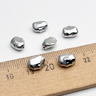 Бусина, цвет серебро (родий), размер 9*7 мм, цена за 1 шт