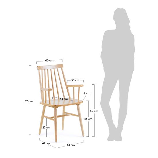 Стул Kristie с подлокотниками натуральное дерево La Forma Испания 