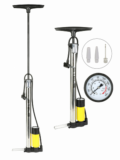 Насос напольный ручной FSD-PUMP-14BS нерж. сталь с манометром