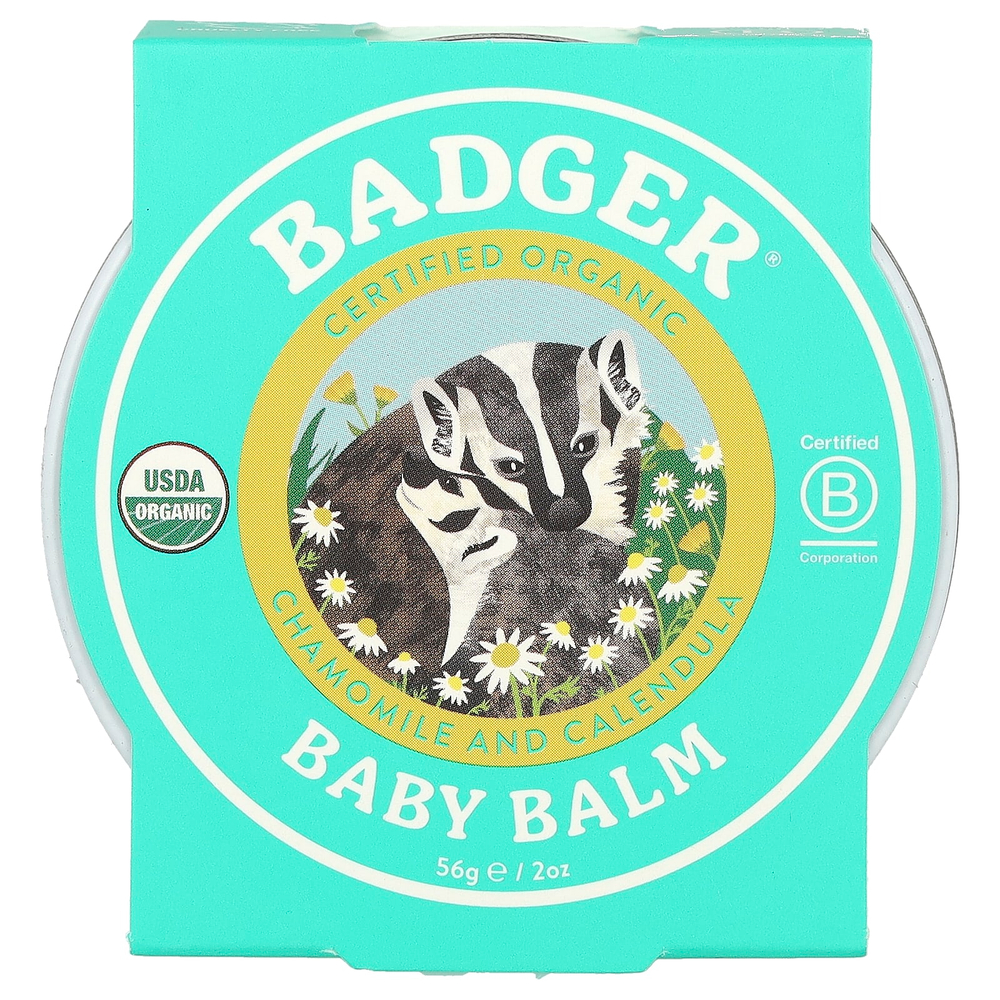 Badger, Органический детский бальзам, ромашка и календула, 56 г (2 унции)