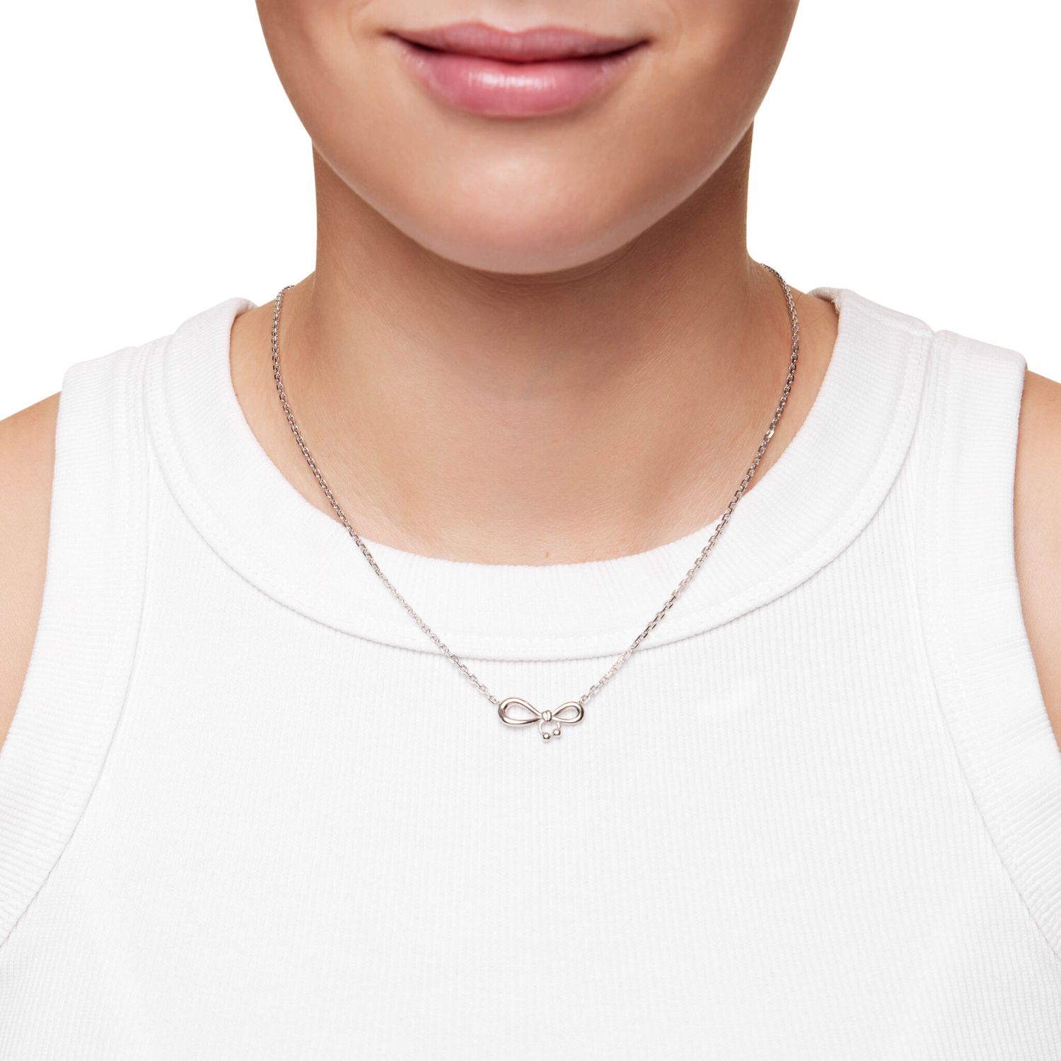 Колье Pierced Bow Necklace - Silver