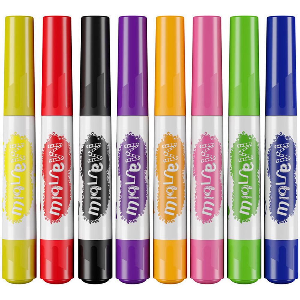 Фломастеры - штампы 8 цветов Гамма Малыш, утолщённые, двусторонние, картонная упаковка