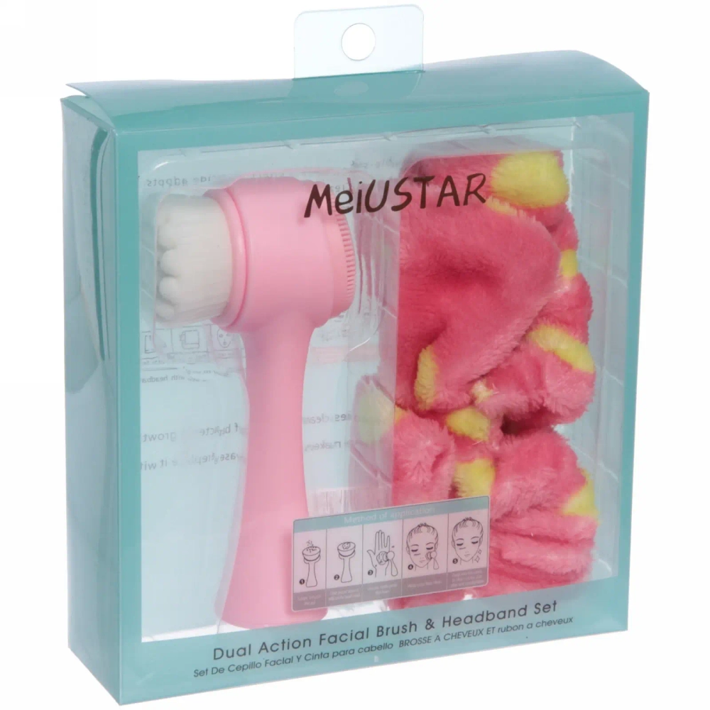 Набор подарочный Повязка на голову и щетка для умывания «Для Тебя», микс 4 цвета, 16*16,5*4,5см