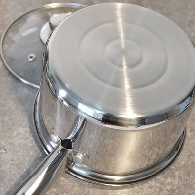 Ковш 1,9л нерж со стеклянной крышкой, с металлической ручкой, DNN3, SD-A17-16S