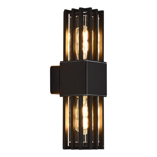 SL9018.401.02 Светильник уличный настенный ST-Luce черный/черный E27 2*15W IRUM