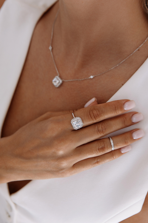 Колье "DIVA" с квадратным цирконием